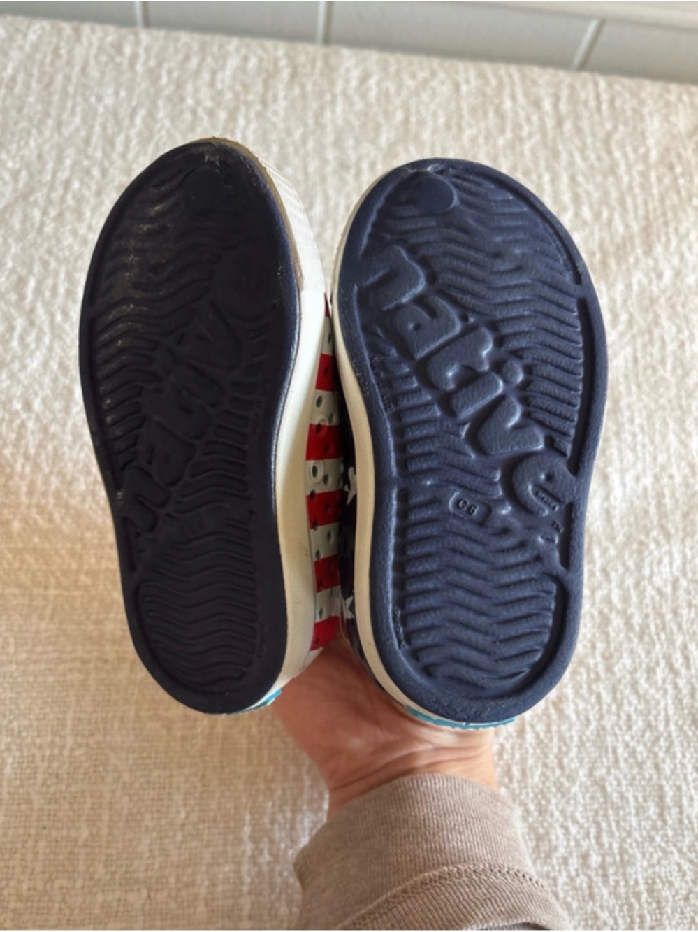 Native Kids Water Shoes - Navy, Red & White Star & Stripe Slip-Ons - Picture 3 of 3